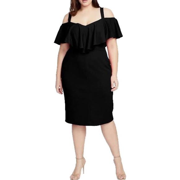 RACHEL Rachel Roy Dresses & Skirts - Rachel Rachel Roy Cold Shoulder Black Sheath Dress (M11)